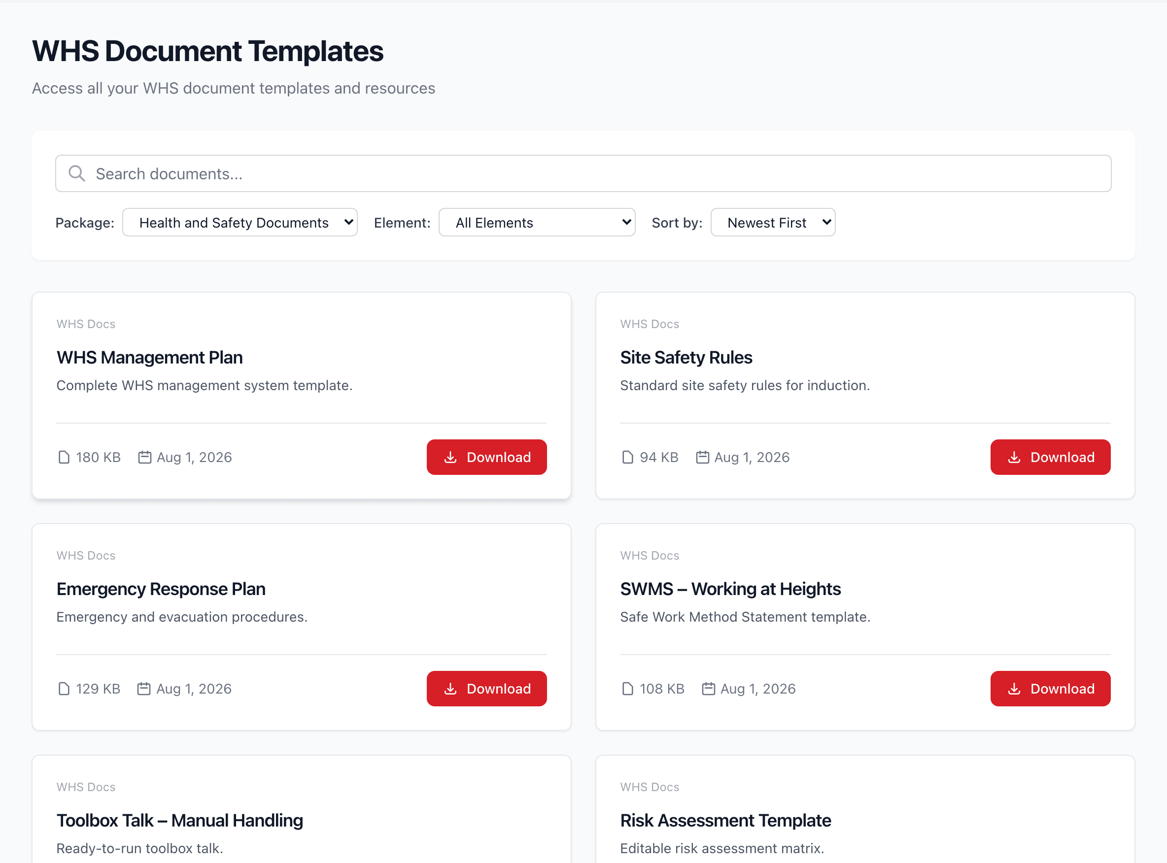 Health & Safety Documentation Pack screenshot